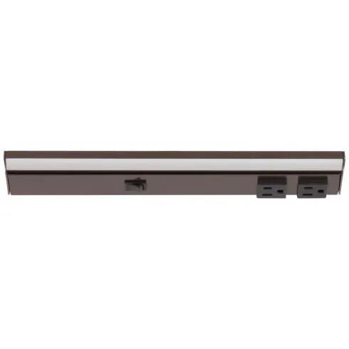 Under Cabinet Power Strip with High-Output LED Light in Bronze