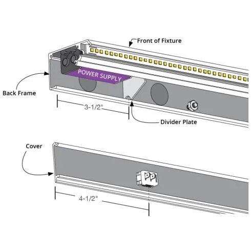 Under Cabinet Power Strip with High-Output LED Light in Bronze