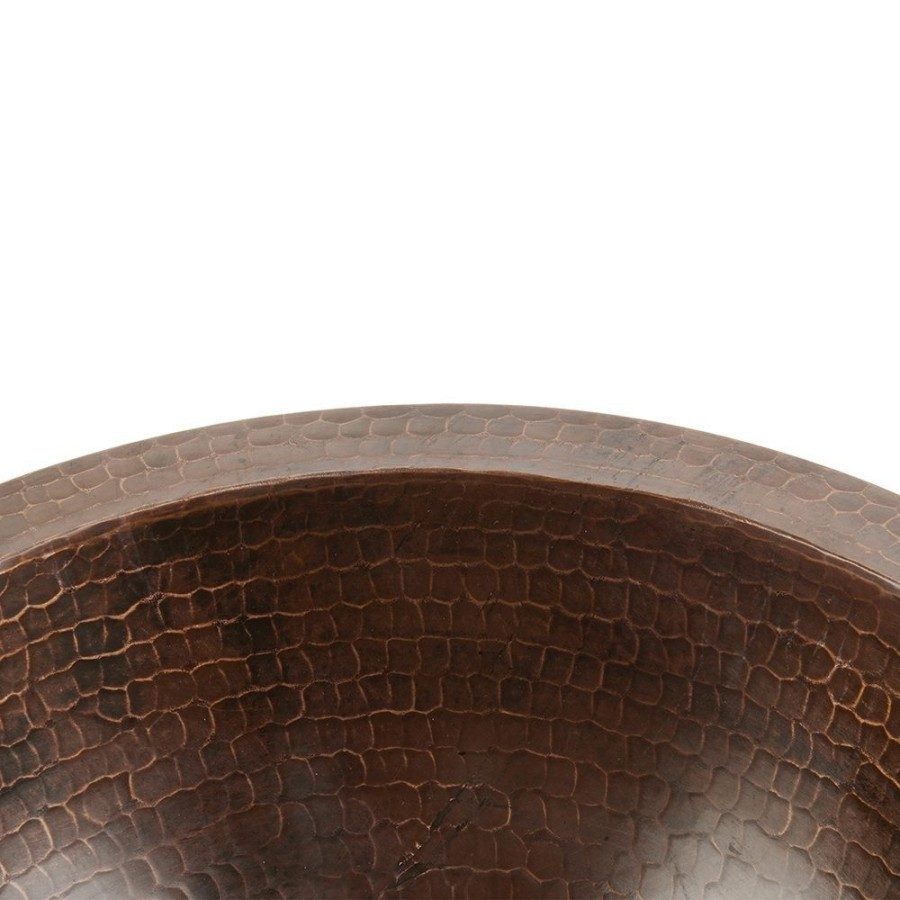 Premier Copper Products 12" Small Round Under Counter Hammered Copper Sink