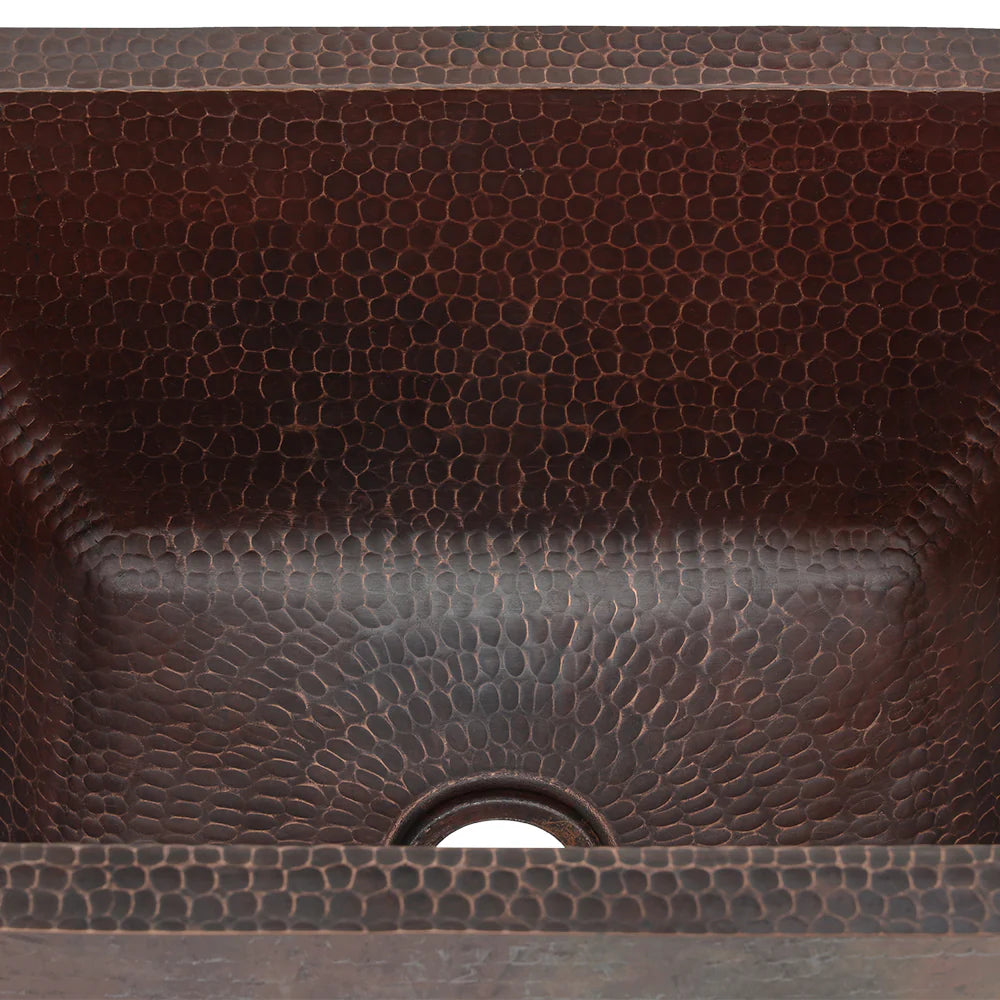 Premier Copper Products Rectangle Hammered Copper Bathroom Sink