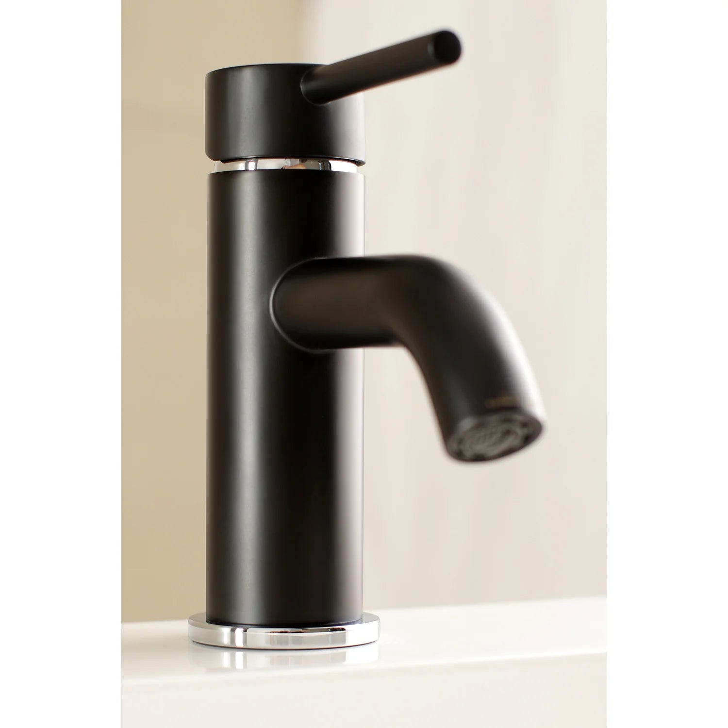 Kingston Brass Single-Handle Monoblock Bathroom Faucet - Matte Black + Chrome