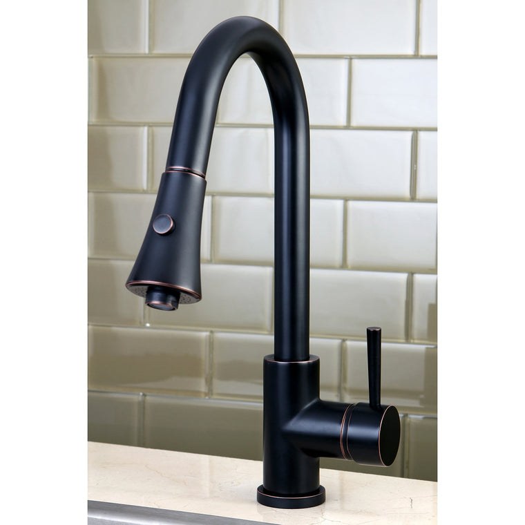 Kingston Brass Gourmetier Concord Deck Mount Single-Handle Pull-Down Kitchen Faucet