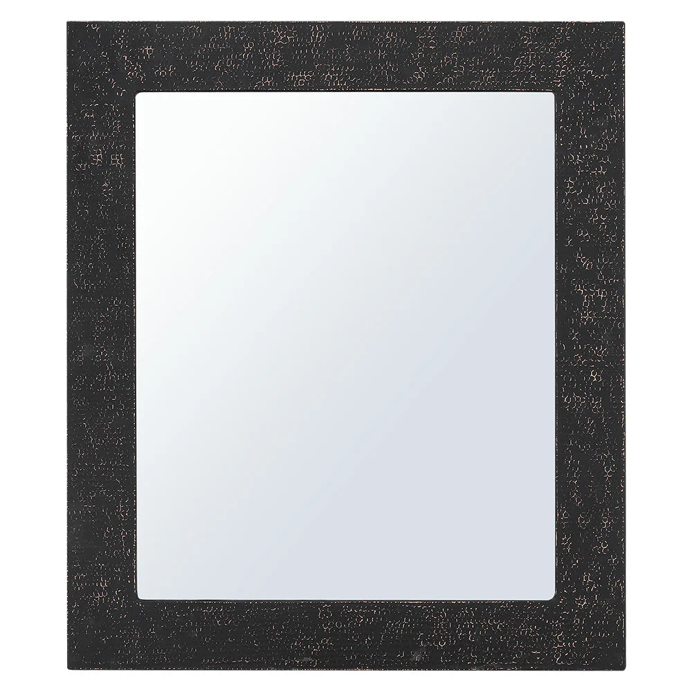 36" Black Glaze Hand Hammered Rectangle Copper Mirror-DirectSinks