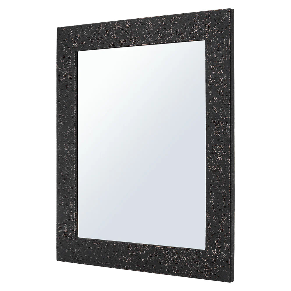 36" Black Glaze Hand Hammered Rectangle Copper Mirror-DirectSinks