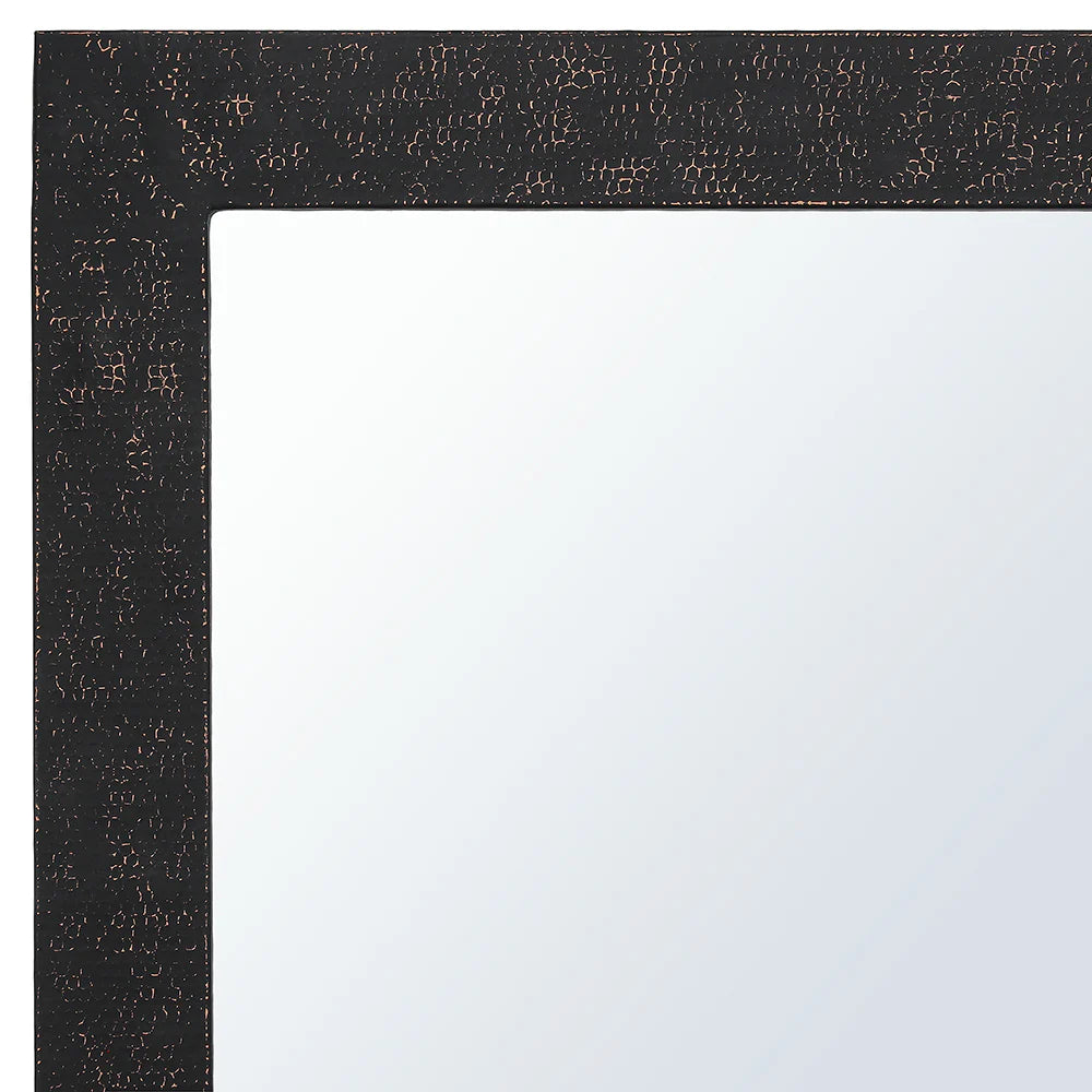 36" Black Glaze Hand Hammered Rectangle Copper Mirror-DirectSinks