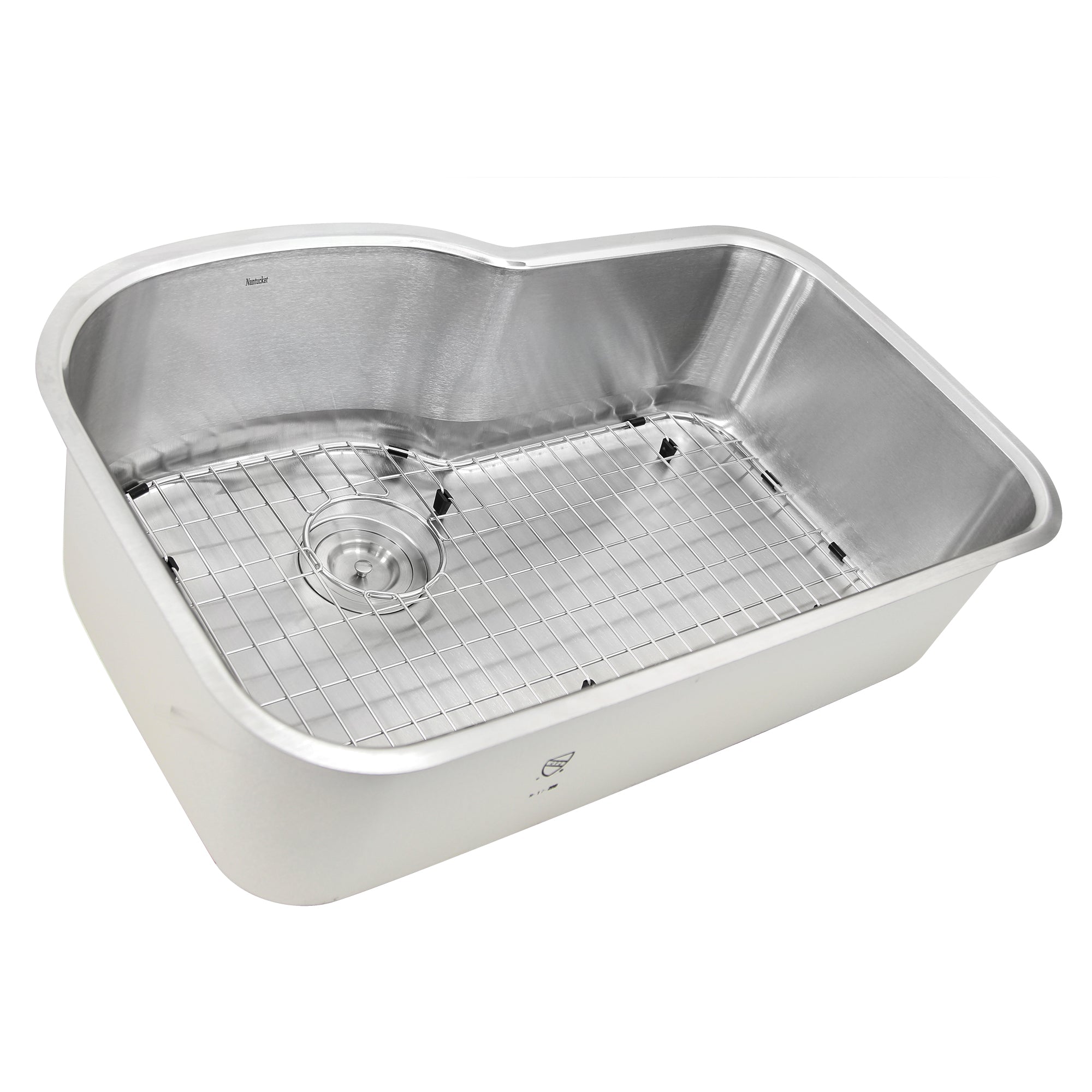 Nantucket Sinks MOBYXL-16 Single Bowl Oblong Undermount Stainless Steel Kitchen Sink, 16 Gauge