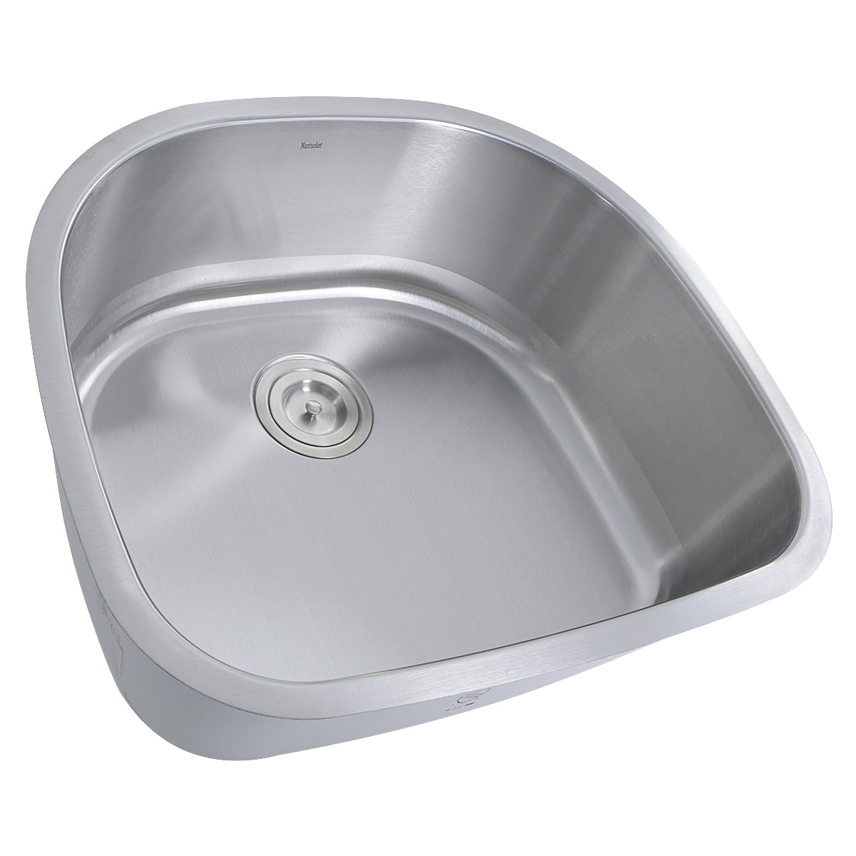 Nantucket Sinks NS03i-16 Sconset 23" D-Bowl Undermount Stainless Steel Kitchen Sink, 16 Gauge