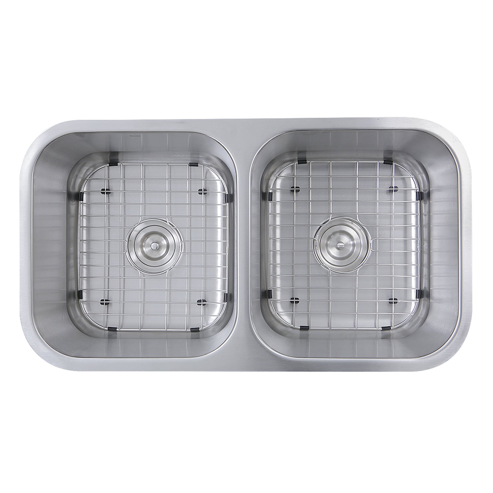 Nantucket Sinks 32.5" Double Bowl Equal Undermount Stainless Steel Kitchen Sink, 16 Gauge