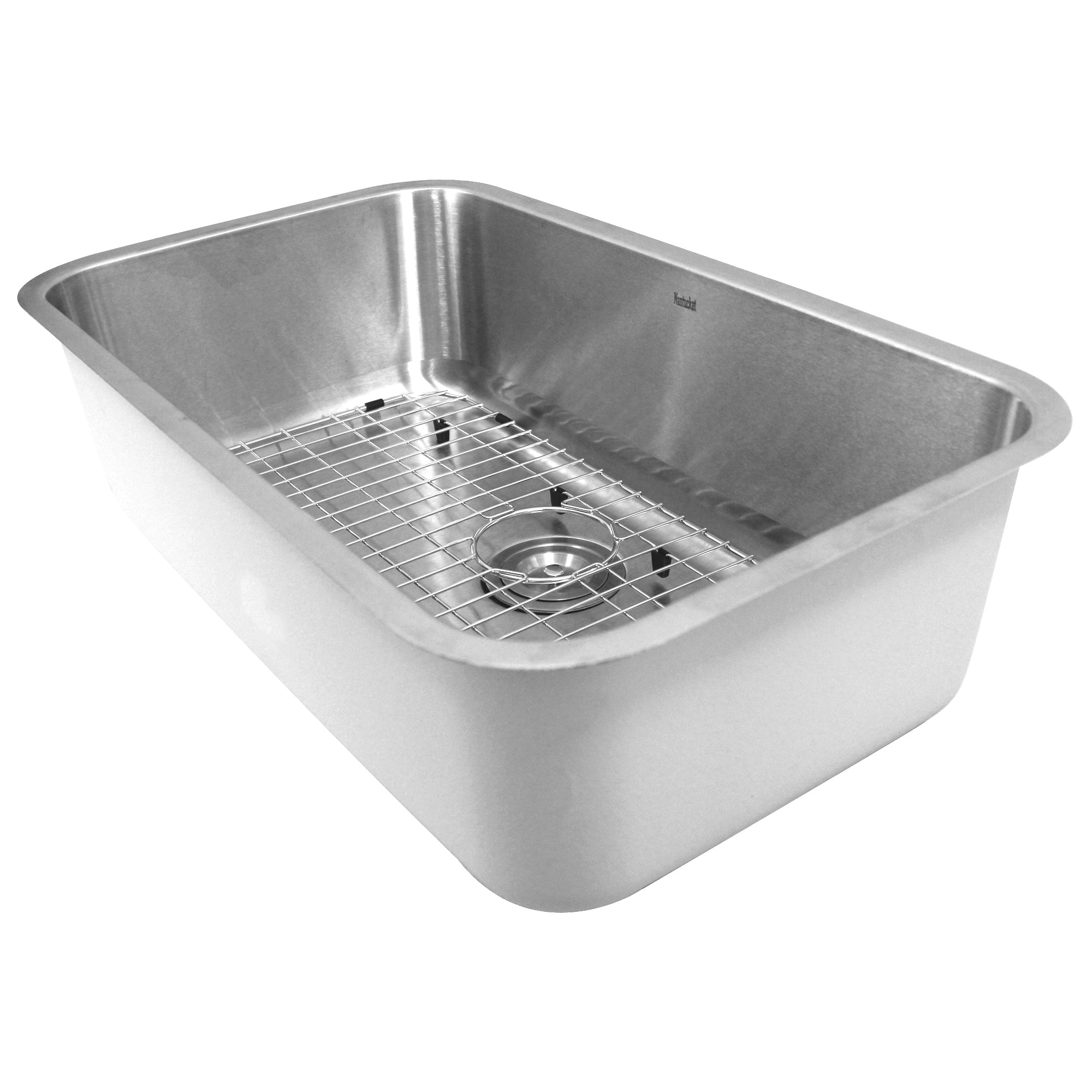 Nantucket Sinks NS3018-10-16 30" Large Rectangle Single Bowl Undermount Stainless Steel Kitchen Sink, 10" Deep