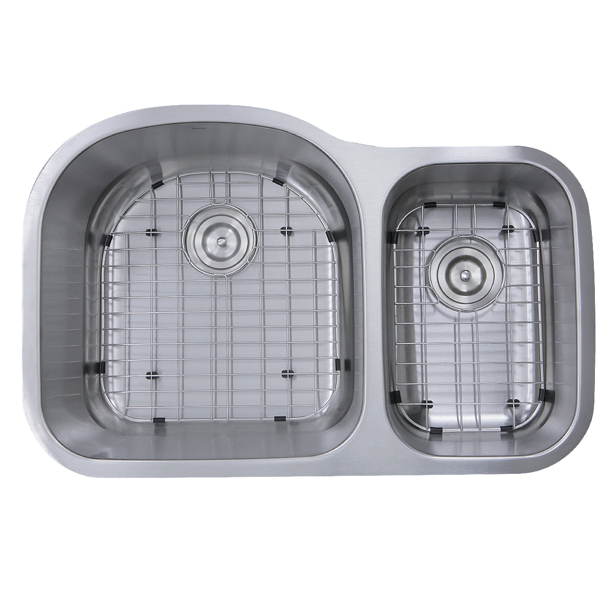 Nantucket Sinks NS3121-16 - 31.5" 70/30 Double Bowl Undermount Stainless Steel Kitchen Sink, 16 Gauge