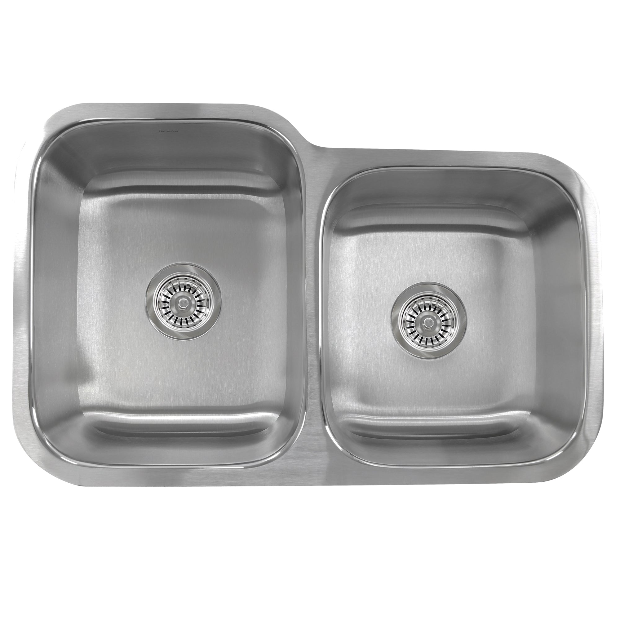 Nantucket Sinks NS6040-18 - 32" 60/40 Double Bowl Undermount Stainless Steel Kitchen Sink, 18 Gauge