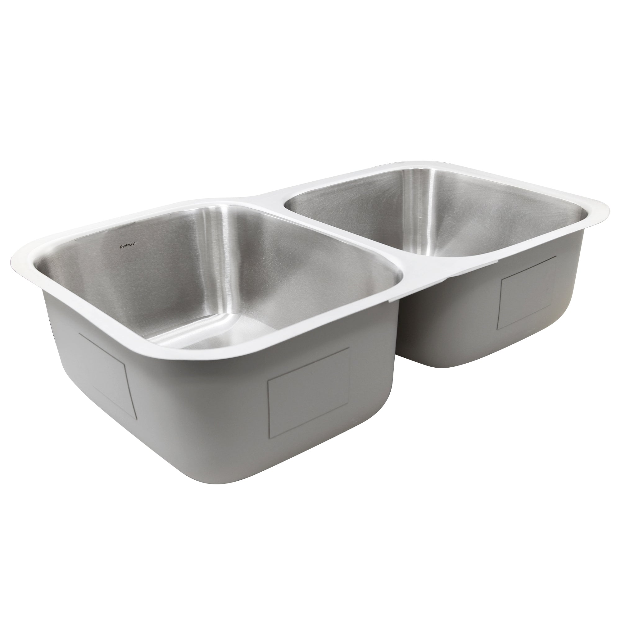 Nantucket Sinks NS6040-18 - 32" 60/40 Double Bowl Undermount Stainless Steel Kitchen Sink, 18 Gauge