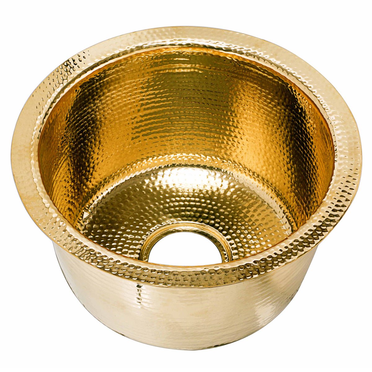 Nantucket Sinks 15"Hand Hammered Round Brass Bar Sink