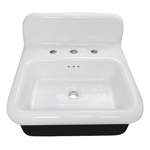 Nantucket Sinks 20" Fireclay Wallmounted Bathroom Sink with Black Exterior