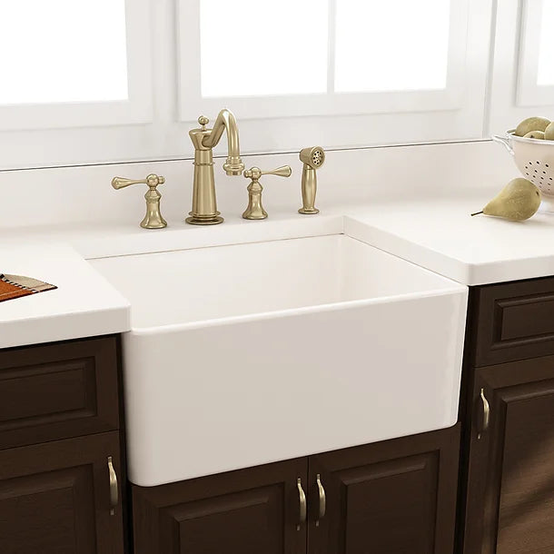 Nantucket Sinks 24" Fireclay Farmhouse Kitchen Sink T-FCFS24
