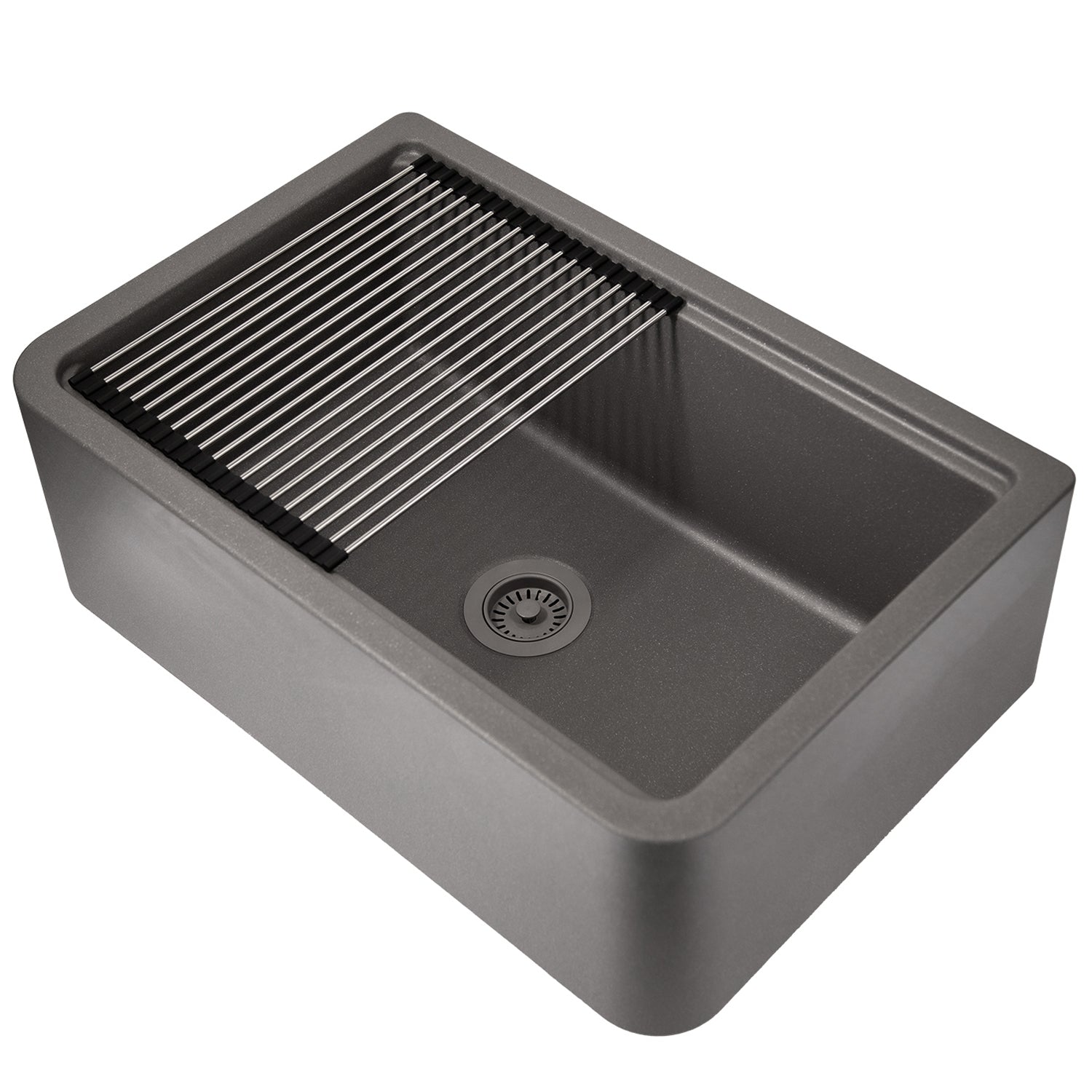 Nantucket Sinks 30" Composite Farmhouse Sink | Titanium