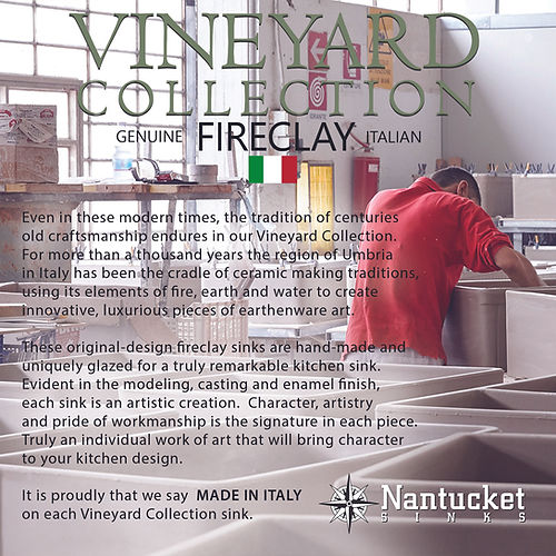 Nantucket Sinks 30" Farmhouse Fireclay Sink with Filigree Apron