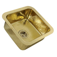 Nantucket Sinks Bright Hammered Brass 17" Undermount Bar Sink