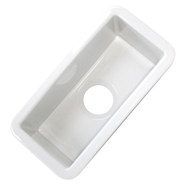 Nantucket Sinks Cape189 Single Bowl Dualmount Fireclay Bar-Prep Sink White