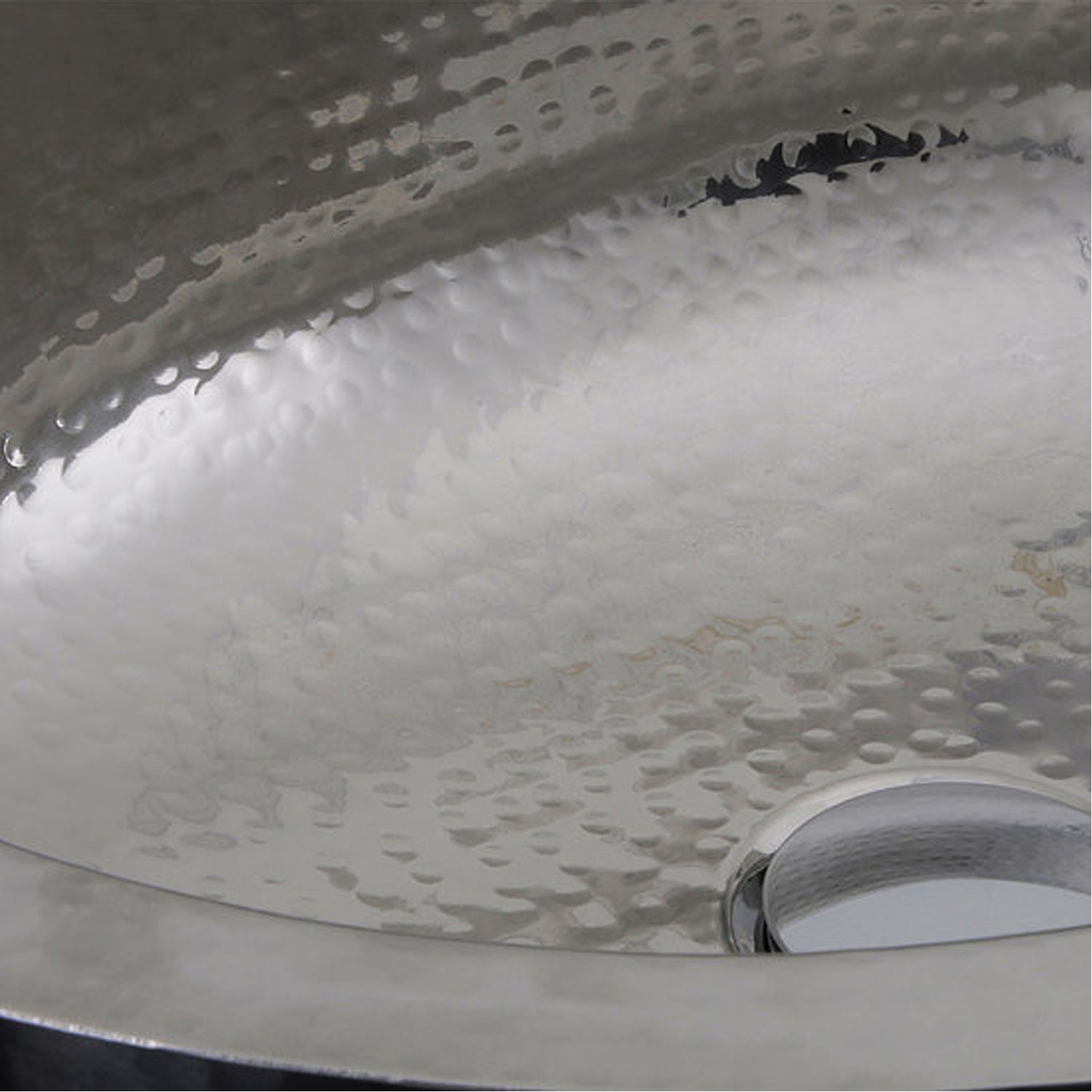 Nantucket Sinks OVS-OF 17.5-Inch x 13.75-Inch Hand Hammered Stainless Steel Oval Undermount Bathroom Sink with Overflow