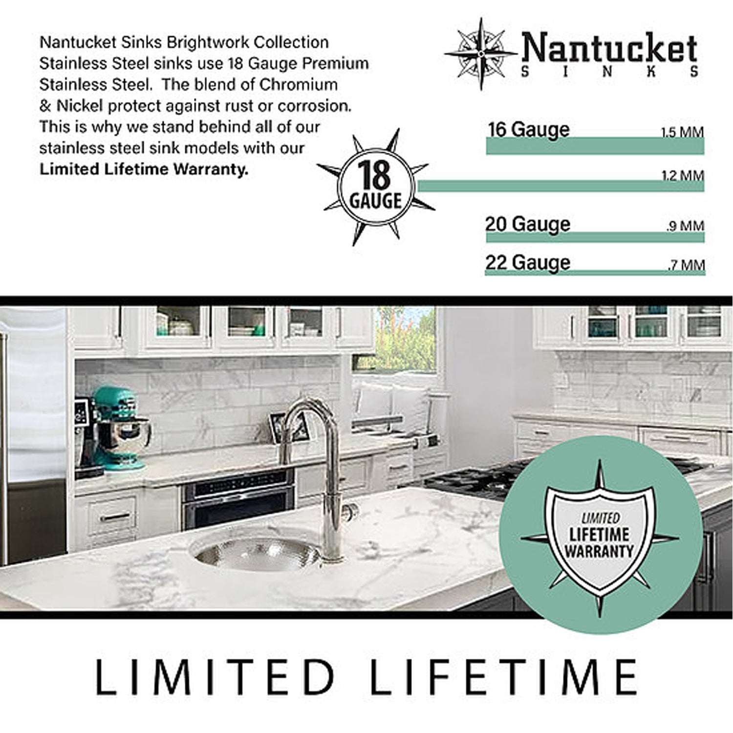 Nantucket Sinks OVS-OF 17.5-Inch x 13.75-Inch Hand Hammered Stainless Steel Oval Undermount Bathroom Sink with Overflow