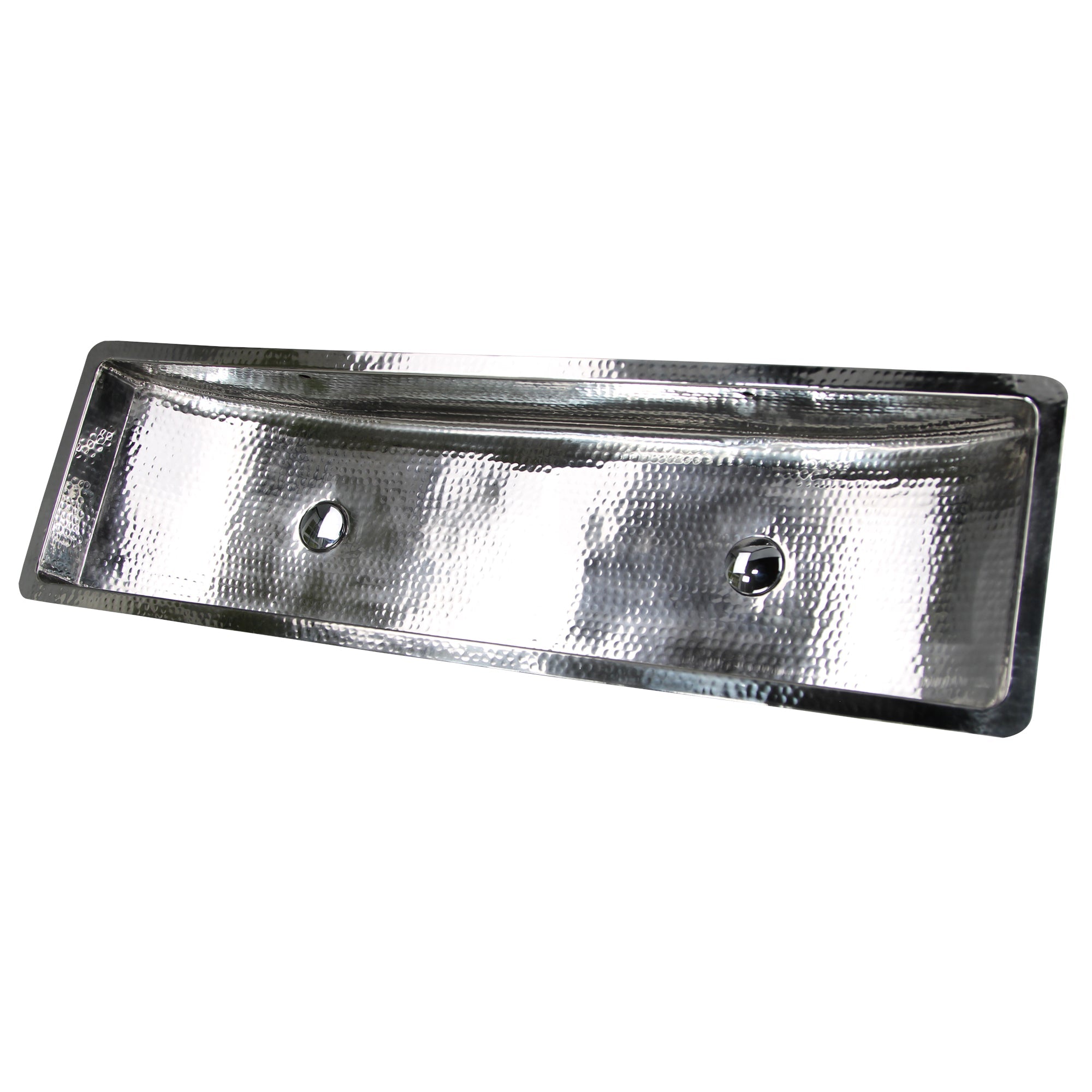 Nantucket Sinks TRS48-OF Stainless Steel Double Trough Undermount Bathroom Sink with Overflow