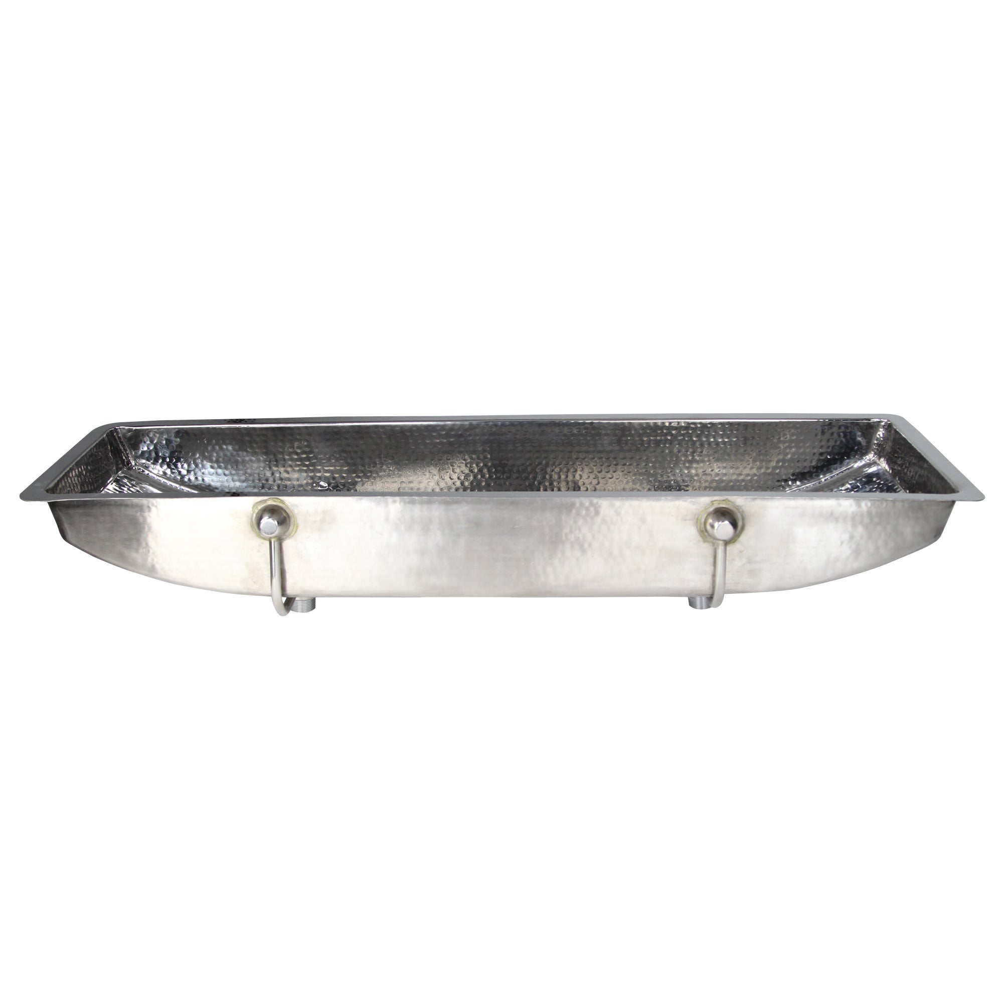 Nantucket Sinks TRS48-OF Stainless Steel Double Trough Undermount Bathroom Sink with Overflow