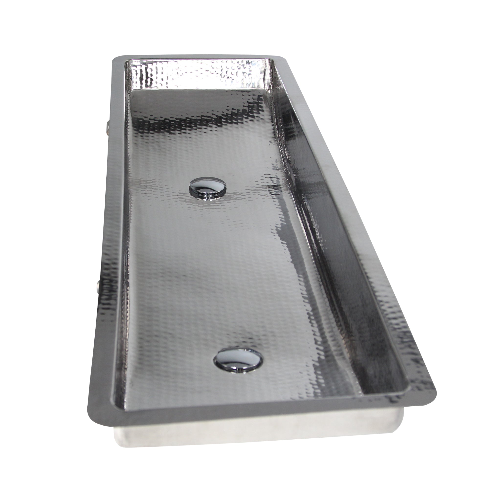 Nantucket Sinks TRS48-OF Stainless Steel Double Trough Undermount Bathroom Sink with Overflow