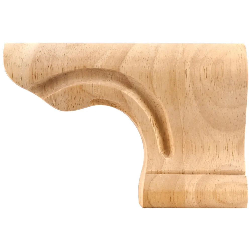 Hardware Resources 6" x 1-1/8" x 4" Rubberwood Rounded Corner Pedestal Foot