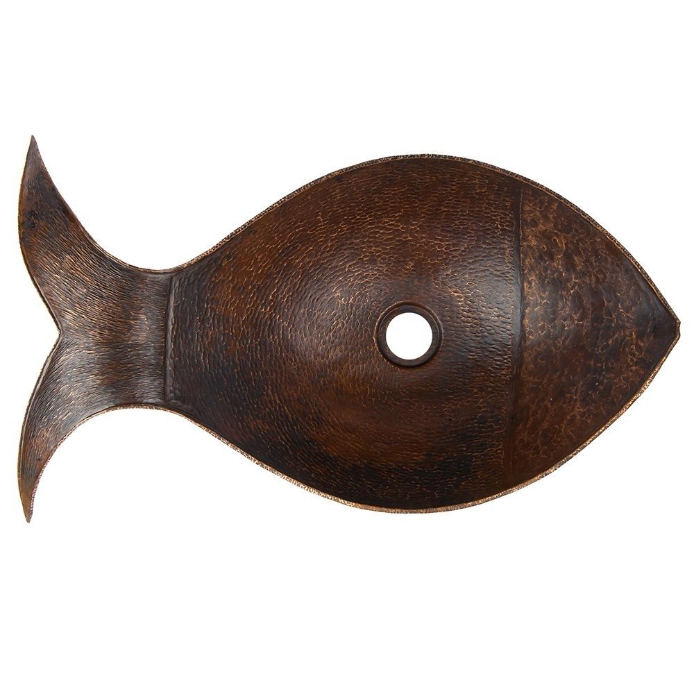 Premier Copper Products Fish Vessel Hammered Copper Sink