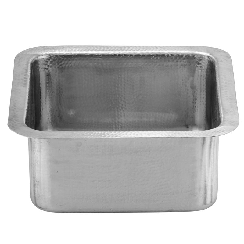 Nantucket Sinks 16 1/2" Square Hammered Satin Matte Finish Stainless Bar Sink