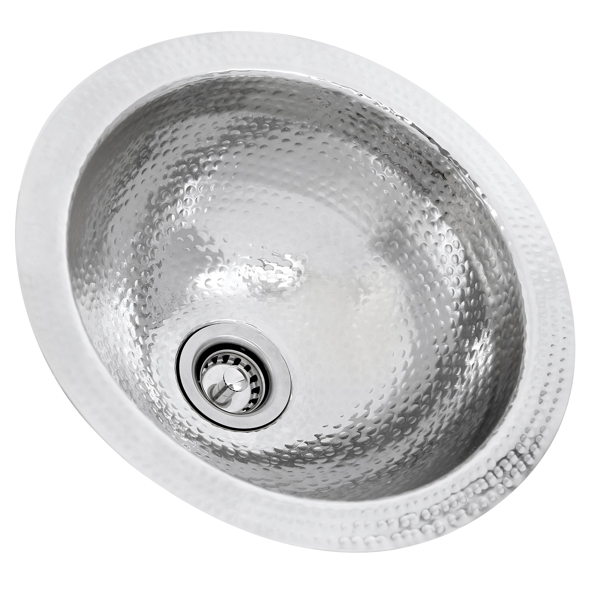 Nantucket Sinks ROS 13" Hand Hammered Stainless Steel Round Bar Sink