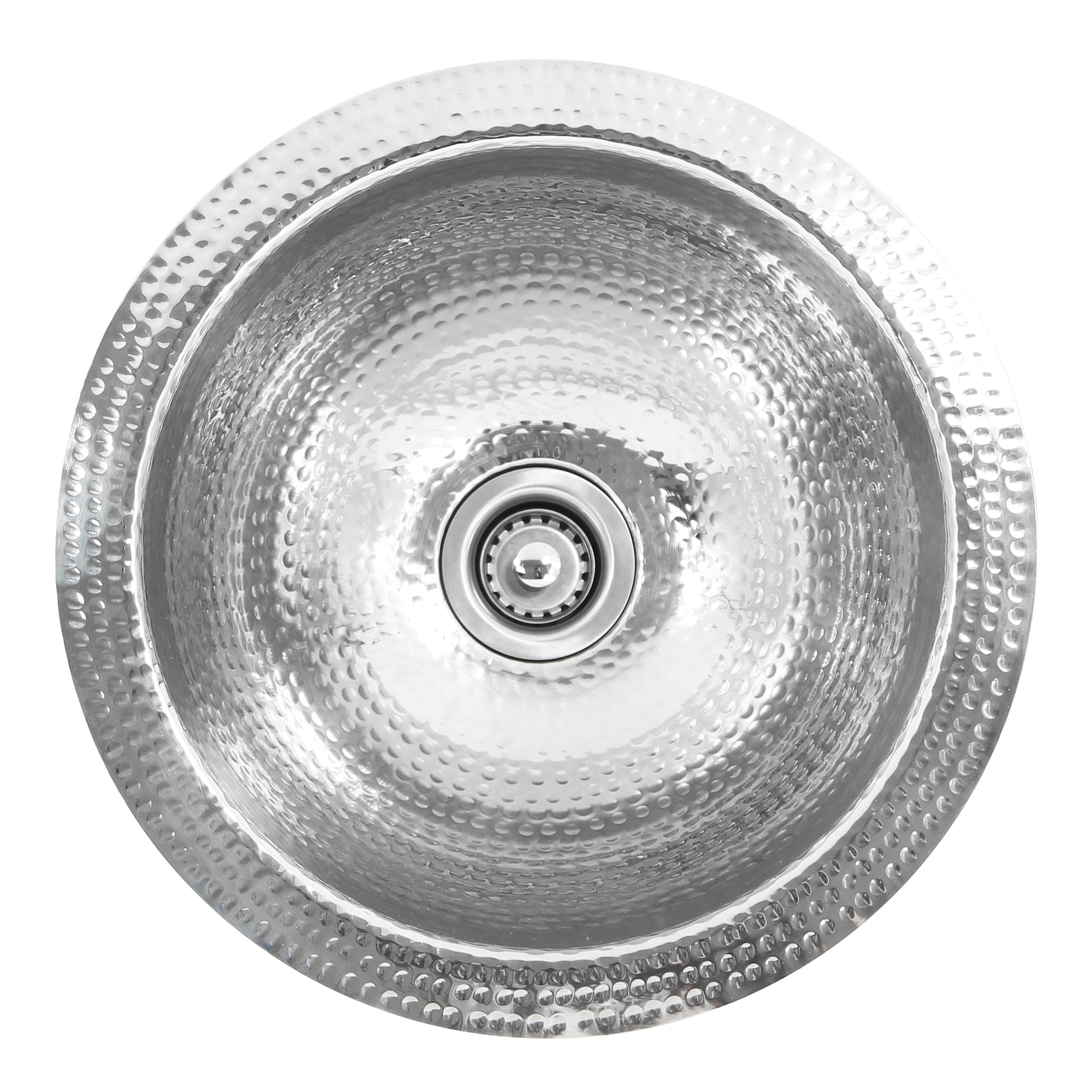 Nantucket Sinks ROS 13" Hand Hammered Stainless Steel Round Bar Sink