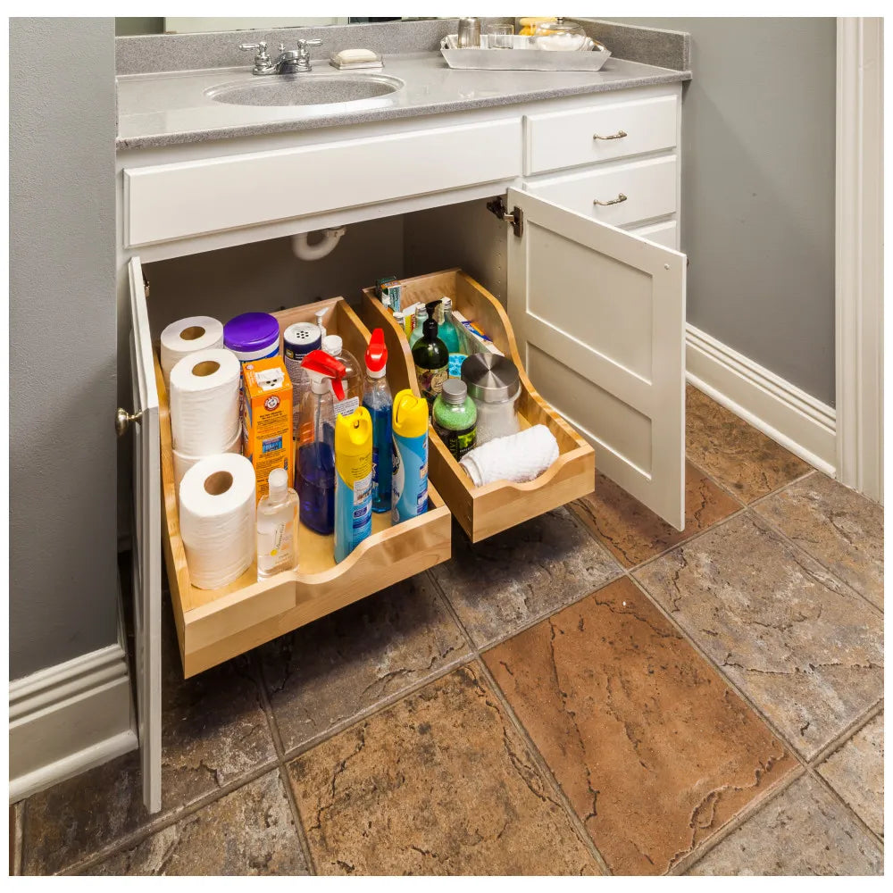 High Back Base Cabinet Rollout with Pre-attached Soft-Close Slides-DirectSinks