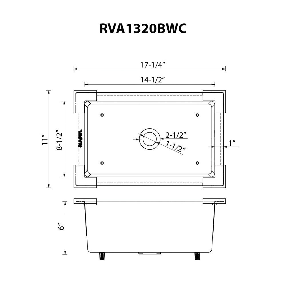 Ruvati LedgeFit Dish Soaking Tub