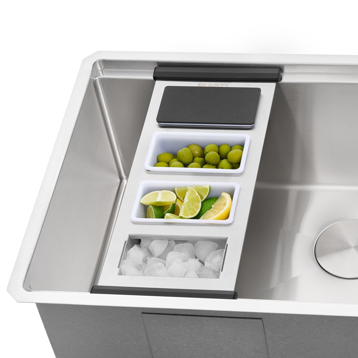 Ruvati LedgeFit Chilled Cocktail Condiment Tray with Lids