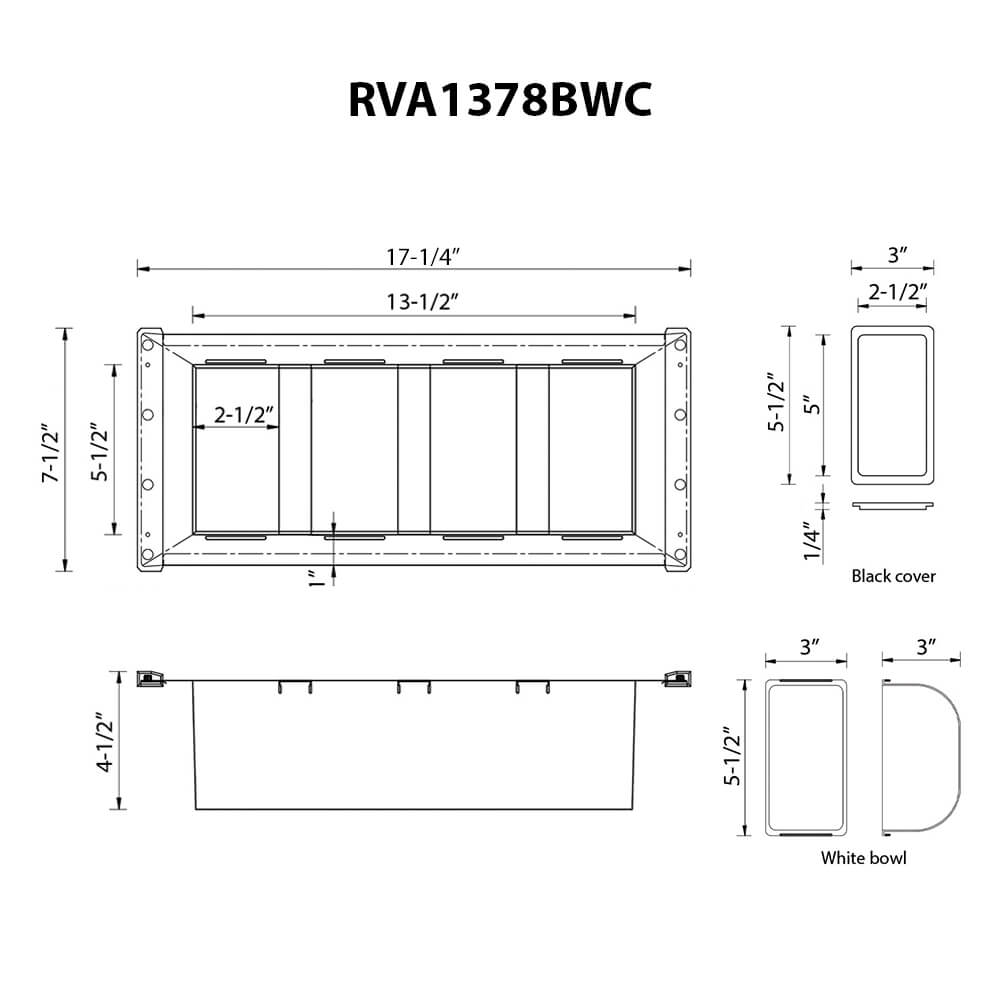 Ruvati LedgeFit Chilled Cocktail Condiment Tray with Lids