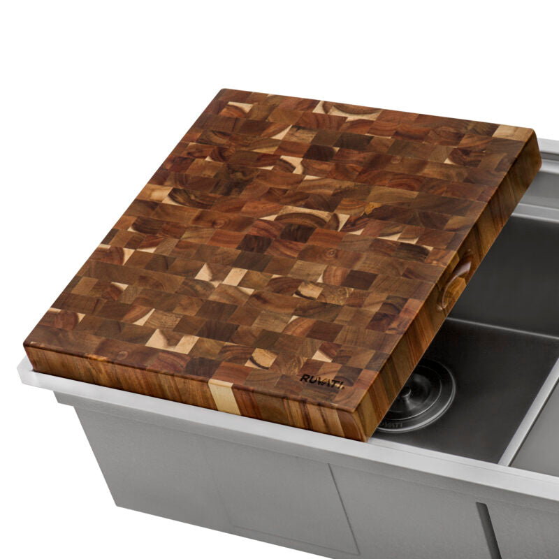 Ruvati 2" Thick End-Grain Butcher Block 17" x 16" Cutting Board