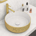 Ruvati 14" Round Bathroom Vessel Sink | White with Gold Exterior