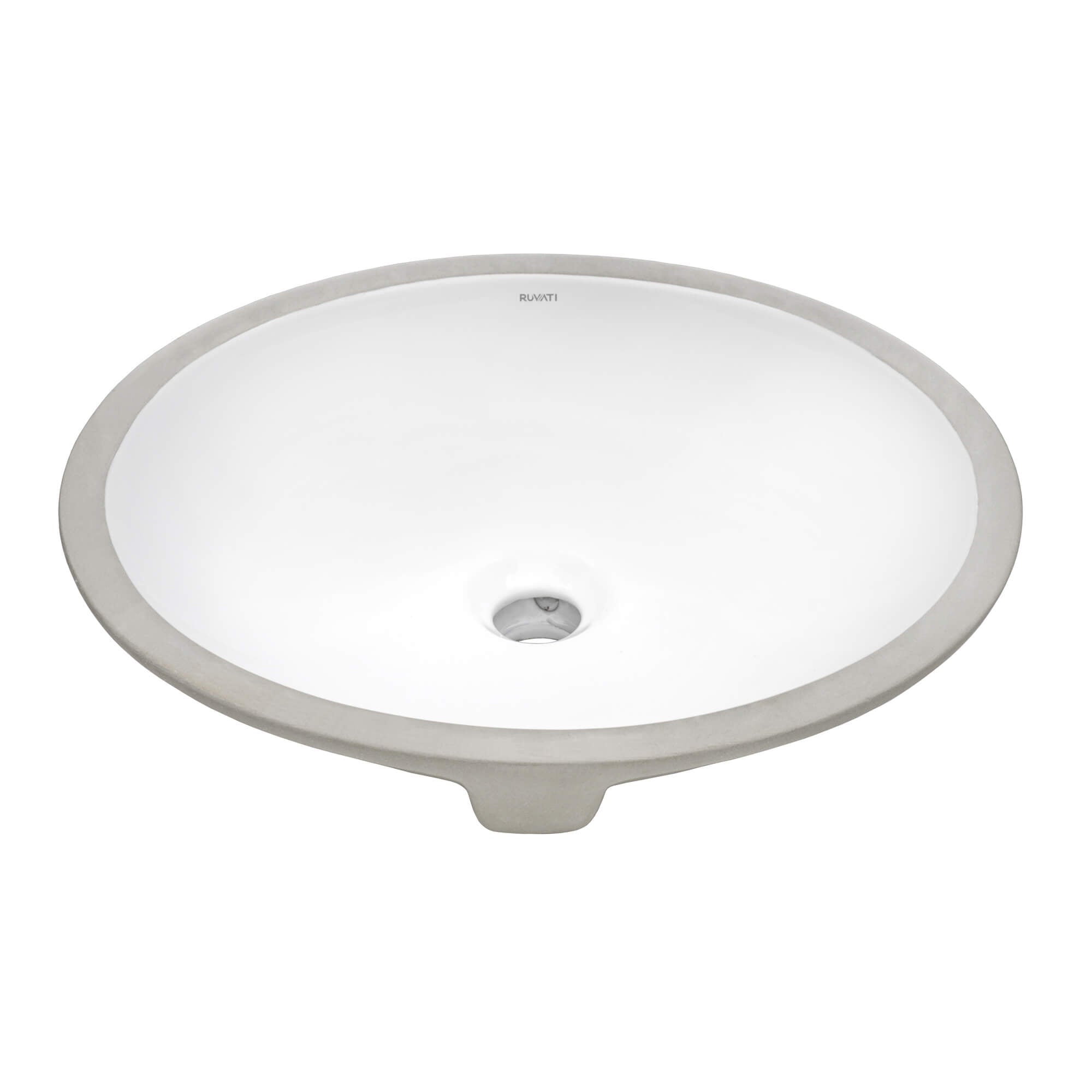 Ruvati 17" x 14" Oval Undermount Bathroom Sink in White