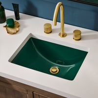Ruvati 21" x 15" Emerald Green Rectangular Porcelain Ceramic Undermount Bathroom Sink