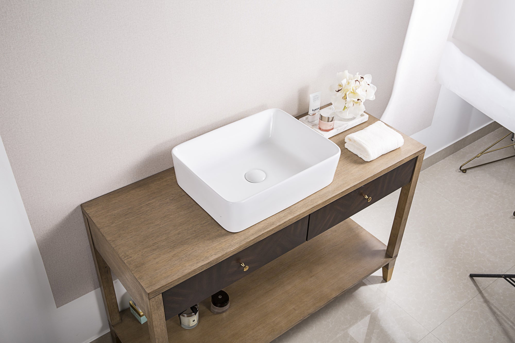 Ruvati 19" x 14" Rectangular Bathroom Vessel Sink in White