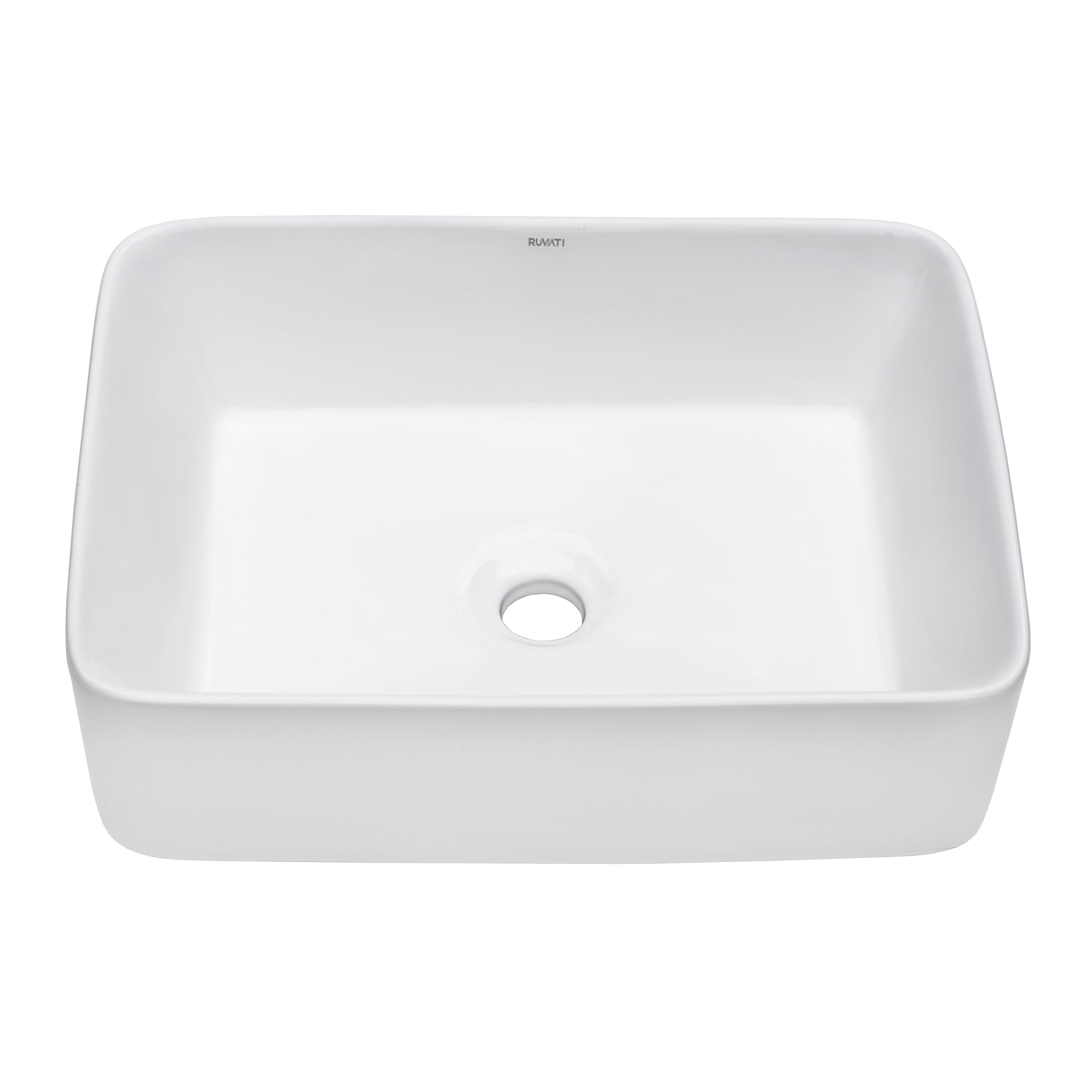 Ruvati 19" x 14" Rectangular Bathroom Vessel Sink in White