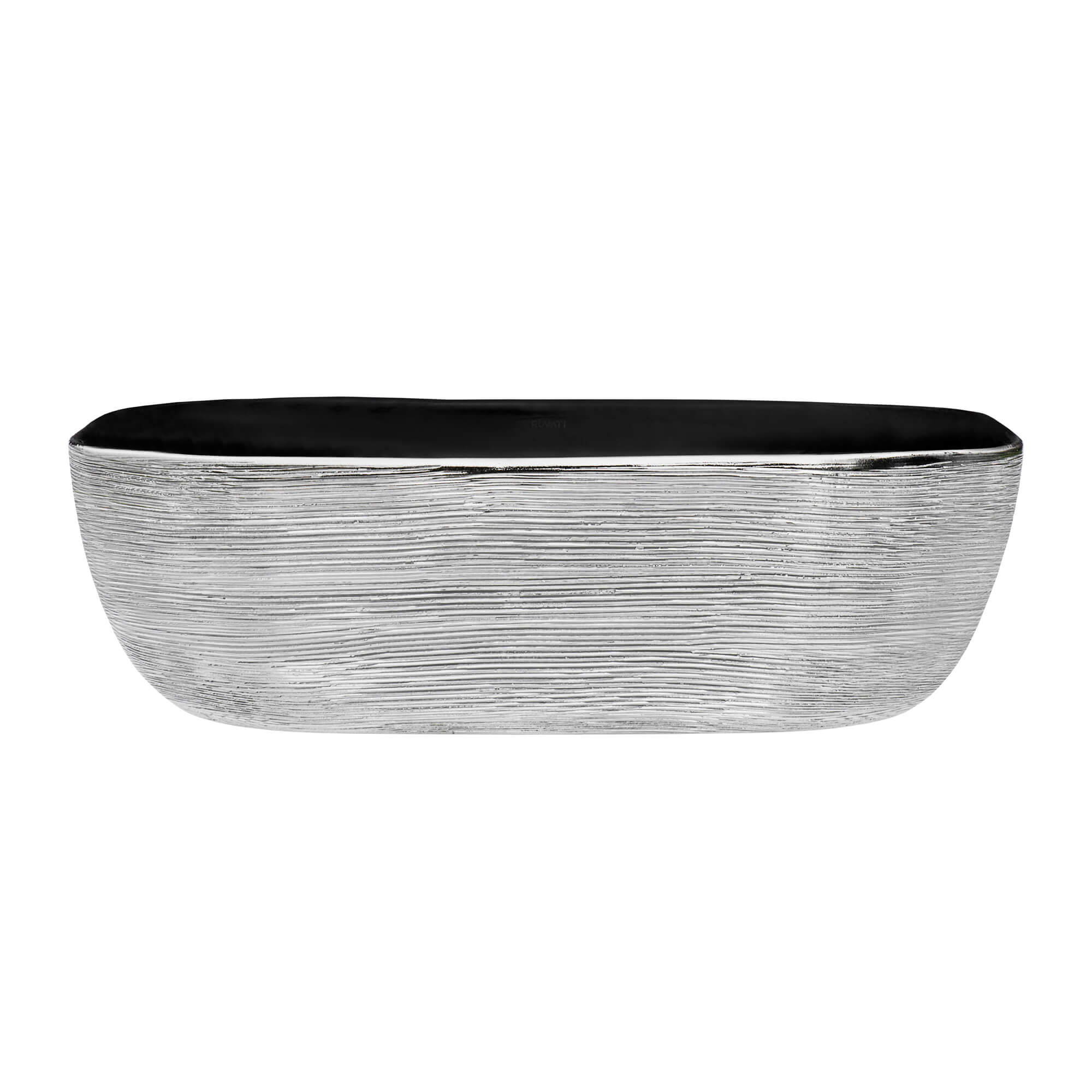 Ruvati 20" x 16" Bathroom Vessel Sink | Black with Silver Exterior