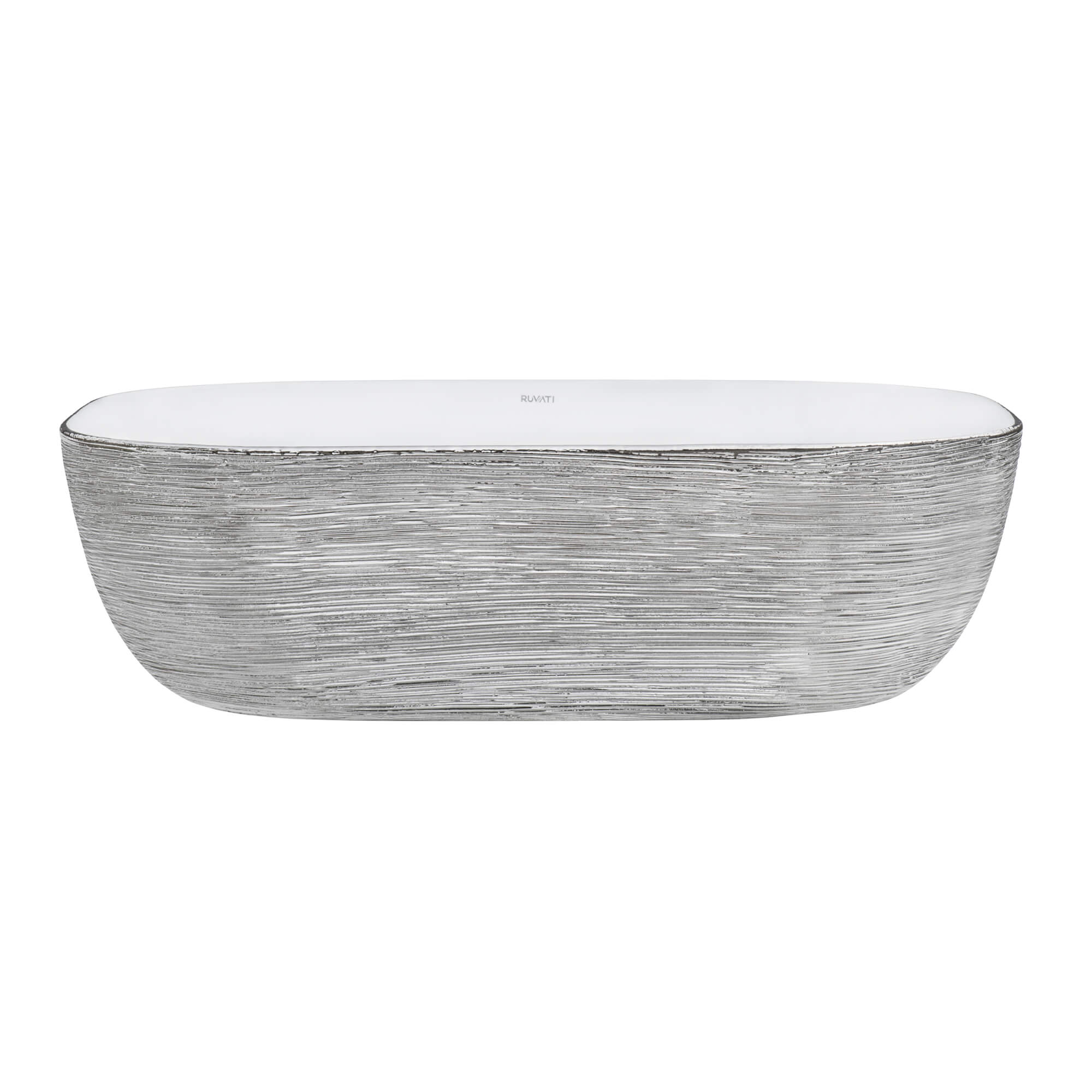 Ruvati 20" x 16" Bathroom Vessel Sink | White with Silver