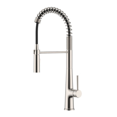 Ruvati Seneca Single Handle Pull Down Kitchen Faucet Spot Proof Stainless Steel Modern with Pre-Rinse Sprayer - RVF1232BN - View 2