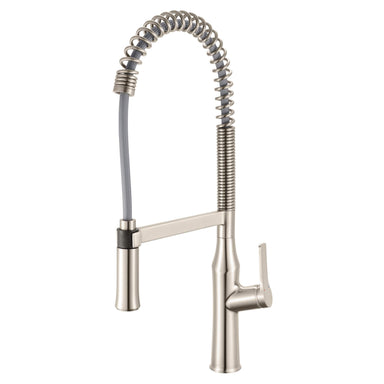 Ruvati Bianca Stainless Steel Single Handle Kitchen Faucet Tall Spring Commercial with Pre-Rinse Sprayer - RVF1233BN - View 2