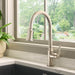 Ruvati Simoni Stainless Steel Pull Down Kitchen Faucet Single Handle Traditional Gooseneck with Pull Out Sprayer - RVF1234BN