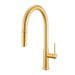 Ruvati Vestia Single Handle Pull Down Kitchen Faucet Knurled Modern Arc with Sprayer in Brushed Gold - RVF1237SG - View 2