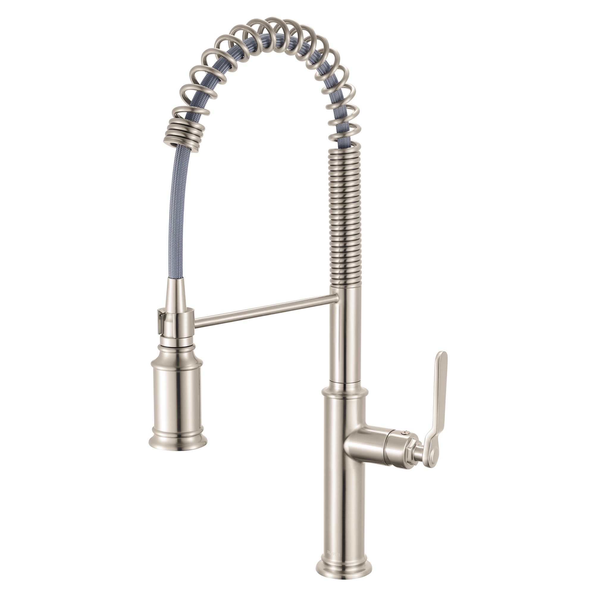 Ruvati Seneca Single Handle Pull Down Industrial Pre-Rinse High Arc Kitchen Faucet with Sprayer in Stainless Steel - RVF1238BN - View 2